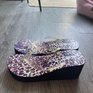 Betsey Johnson Black and Pink Sandals with Playful Design